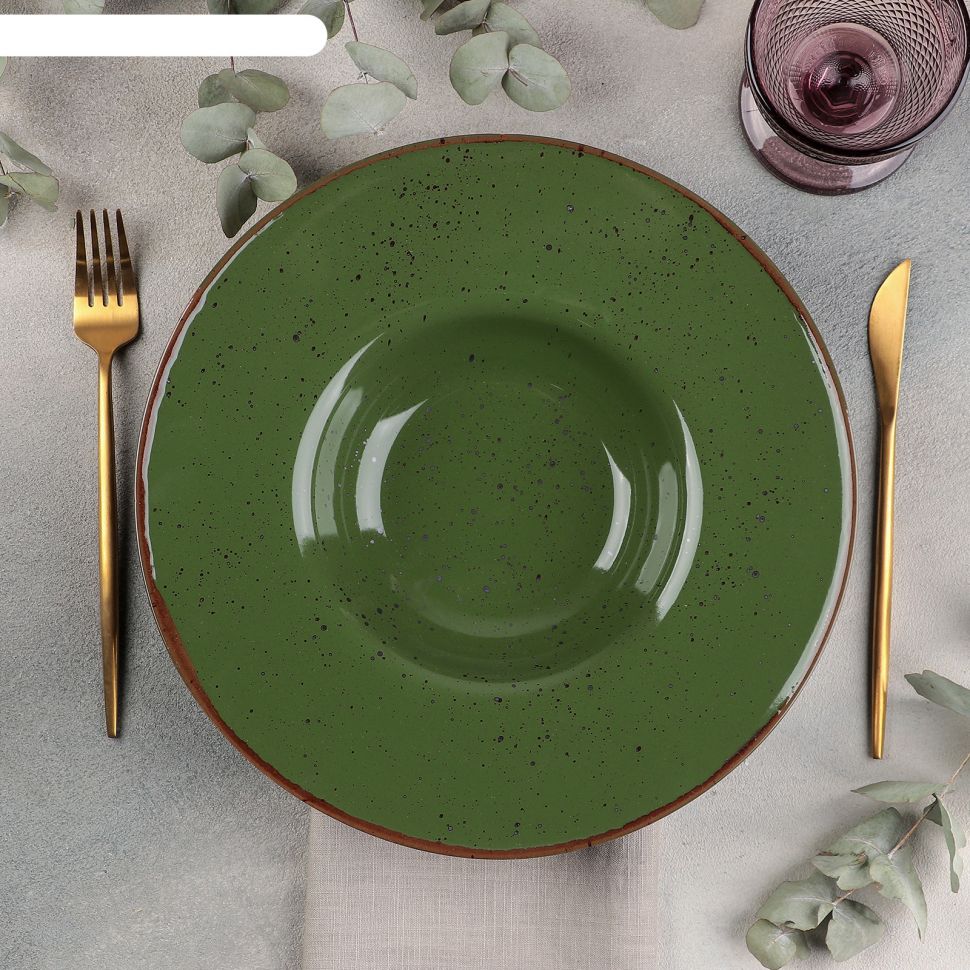 Тарелка для пасты Punto verde, 500 мл, d=31 см фото 1